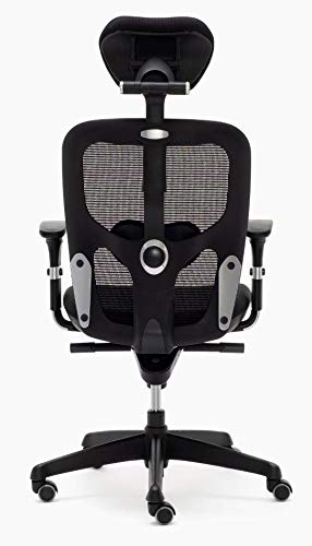 Silla de ordenador ergonómica Euromof Boston Cabezal | Negro Profesional