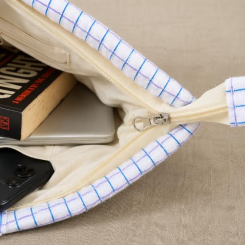 Image of Premium Cotton Waffle Quilted Tote Bag, Large Spacious Handbag for College, Office, Work, Travel, Shopping & Daily Use