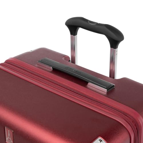 Image of Travelpro Platinum Elite Hardside Expandable Checked Luggage, 8 Wheel Spinner, TSA Lock, Hard Shell Polycarbonate Suitcase, Daring Red, Checked Medium 25-Inch