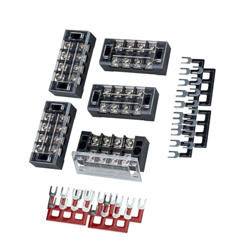 Bornier à barrière 4p 25a double rangée noir en acier plastique pour tableau électrique