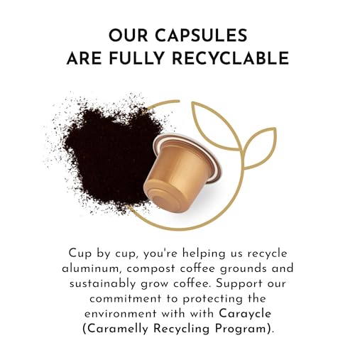 Image of Caramelly Biscotti Crunch Flavoured Nespresso Compatible Coffee Capsules, 10 Pods, Intensity - 8 | Medium Roast | Aluminium Coffee Pods