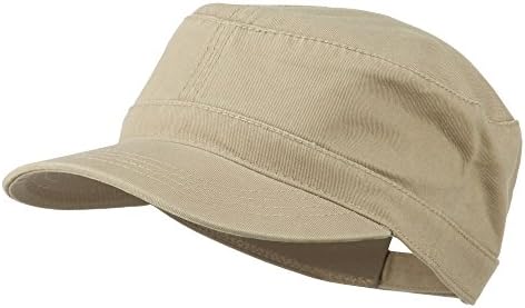 Garment Washed Adjustable Army Cap - Khaki OSFM