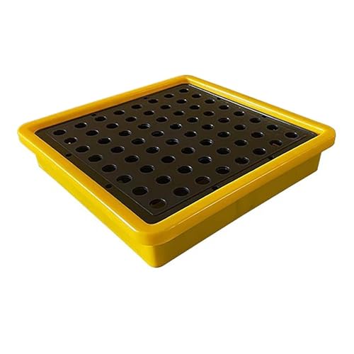 Image of Modular Spill Platform Containment Pallet Warehouses Factory Anti-Leakage Drum Leak-Proof Drain Sump Tray Basement，Plastic Spill Tray for Drums and Oily Parts - Heavy-Duty Collection Sump wi