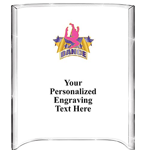 Crown Awards 7" H x 5" W Dance Color Printed Curva Acrylic Award, Personalize with Your Engraving for Free Prime