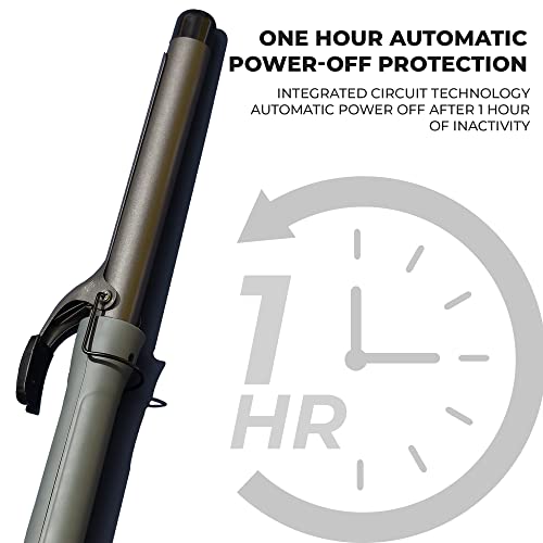 Image of WINSTON Hair Tong Curler for Women with 25mm Fast Heating Tourmaline Infused Barrel Rod for Hair Curling | Professional Hair Curling Tong machine - Black