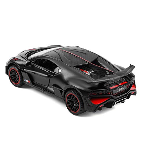 Bugatti Divo Diecast Metal Model Cars For Boy Toys Age 3-12 Pull Back Vehicles With Music Doors And Hood Can Be Opened(Black) #TOP4