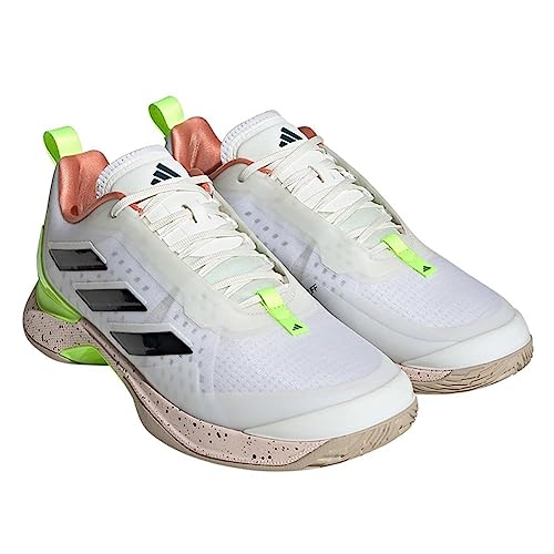 adidas Womens Avacourt White/Core Black/Lucid Lemon 8.5
