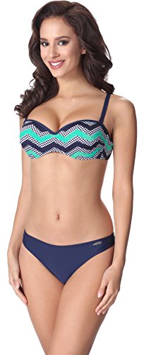 aQuarilla Coordinato Bikini Donna AQ131(Nevy Blu/Bianco/Menta, EU 44=IT 50)