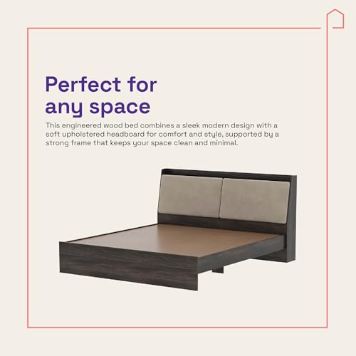 Image of Wakefit Bed | 3 Yr Warranty | King Size Bed, Non-Storage, Foam-Cushioned Upholstery Headboard, Density: 680-750 kg /m,Termite & Borer Resistant, Fits Mattresses Up to 8 Inches (Mars 78 x 72 - WM)