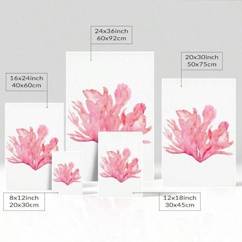 Toile plage de corail rose décoration murale pour mur vide - 5