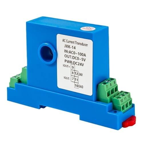 NAETCVMM Transmisor de Corriente AC DC 1A 10A 20A 50A a 4-20mA Sensor de Corriente 4-20mA 0-10V Transmisor transductor de Corriente RS485(8mm Hole,AC0-10A_4-20MA Output_DC24V Power Supply)