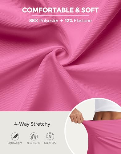 Image of M MOTEEPI 14 inch Scalloped Hem Skorts for Women with Pockets High Waisted Tennis Golf Athletic Skirt with Shorts 2026