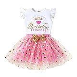 ATCTBOGFS Toddler Kids Baby Girls Birthday Princess Outfits Dress Vest Sleeveless Shirt Polka Dots Mesh Tulle Tutu Skirt Set 2PCS 1-7Years Old