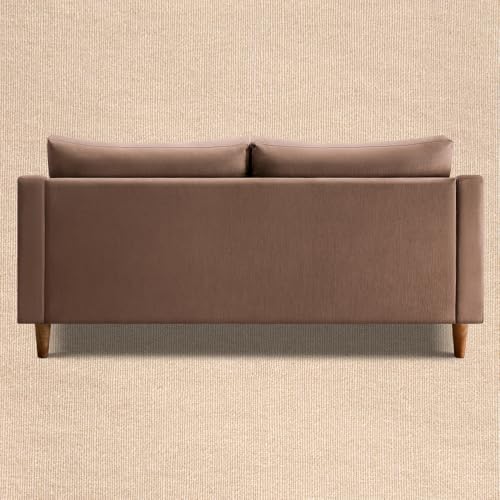 Image of Duroflex Ease Plus - 3 Seater Sofa Set for Living Room | 3 Year Warranty | Premium Wooden Frame Sofa | Anti-Pilling Fabric, Fade & Termite Resistant | Comfortable & Durable Couch - Cocoa Brown