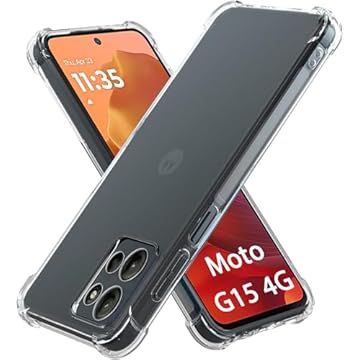 USTIYA Capa para Motorola MOTO G15 Uso Resistente, Bumper Absorção Choques em TPU Transparente Protector Câmera Espessamento nas Quatro Pontas da Carcasa
