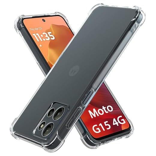 USTIYA Capa para Motorola MOTO G15 Uso Resistente, Bumper Absorção Choques em TPU Transparente Protector Câmera Espessamento nas Quatro Pontas da Carcasa