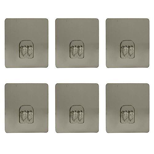 Image of Magic Plastic Self Adhesive Sticker Wall Hook Multi-Surface Hooks for Hanging Bathroom Self Corner Shelves Heavy Duty Hook Pack of 6