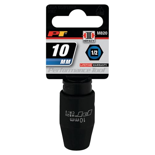 Image of Performance Tool M820 1 /2 Drive 6-Point Impact Socket, 10mm