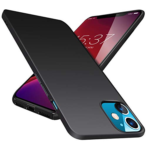 vau passend für Apple iPhone 12 Mini Hülle (5.4) - Slim-Shell hart dünn schwarz Hard-Case Handyhülle Schutzcase (2020)