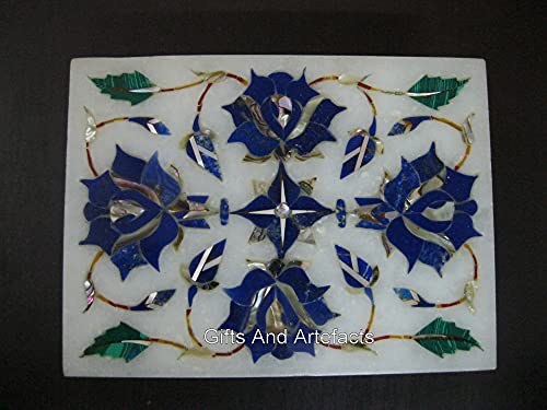Boîte à bijoux en lapis-lazuli contre ternissement marbre blanc - 4