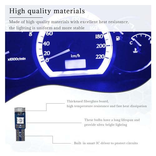 20 luces LED T5 para tablero de auto Dickno azul miniatura 3