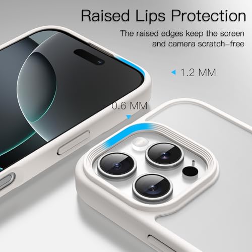 Image of JETech Matte Cover Case for iPhone 16 Pro Max 6.9-Inch, Shockproof Military Grade Drop Protection, Frosted Translucent Back Phone Cover, Anti-Fingerprint (White Titanium)
