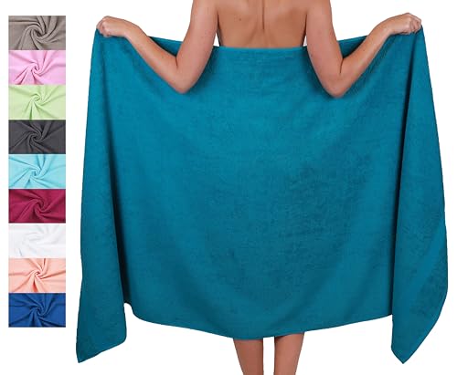 Betz Badetuch XXL 100x200 cm 100% Baumwolle – Weiches Frottee Saunatuch & Strandtuch – Pflegeleicht & saugstark – Palermo Serie – Farbe Petrol