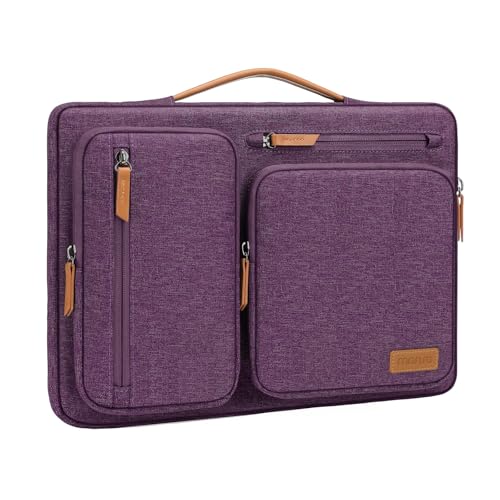 Image of MOSISO 360 Protective Laptop Case 16 inch, 15-15.6 inch Laptop Sleeve Compatible with MacBook Pro 16, HP Acer Dell Lenovo ASUS, Side Open Carrying Case with 4 Zipper Pockets&Handle, Argyle Purple