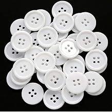 13/16 Inch 20mm White Color Button for Sewing Clothing Flatback Buttons Crafts DIY Pack of 80PCS