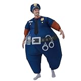 FUNFOCUS Aufblasbare Polizei kostüm Erwachsene - Unisex Halloween & Karneval Faschings Polizei kostüm für 150-190cm-inflatable costume Perfekt für Partys, Geburtstage & Feste,police costume adult