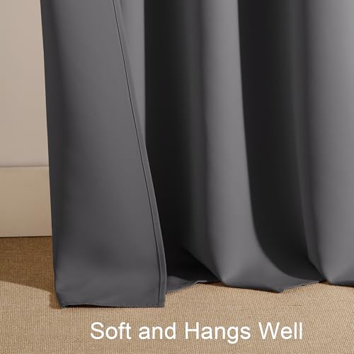 PONY DANCE Grey Short Blackout Curtains for Kitchen 36 Inch Long, Rod Pocket Window Drapes for Bedroom Basement, Sun Blocking Small Curtains for Caravan, Width 42 x Length 36 Inches, 2 Panels - Cosy Home Interiors PONY DANCE Grey Short Blackout Curtains for Kitchen 36 Inch Long, Rod Pocket Window Drapes for Bedroom Basement, Sun Blocking Small Curtains for Caravan, Width 42 x Length 36 Inches, 2 Panels - Image 6