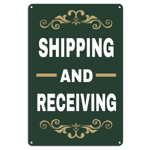 Shipping and Receiving Aluminum Metal Sign 12 X 16 Inch Wall Decor,Indoor/Outdoor use