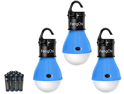 FengChi LED Camping Lantern, [3 Pack] Portable Outdoor Tent Light Emergency Bulb Light for Camping,Hurricane, Storm, Outage.