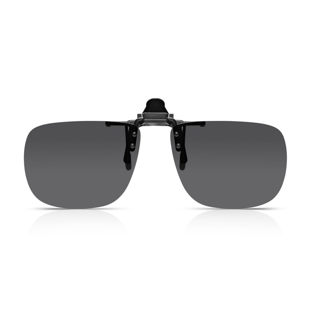 Occhiali Da Sole Clip-On Polarizzati UV400 Per Uomo – Clip Sovrapponibile Per Occhiali Da Vista (Nero, 13,6 Cm)