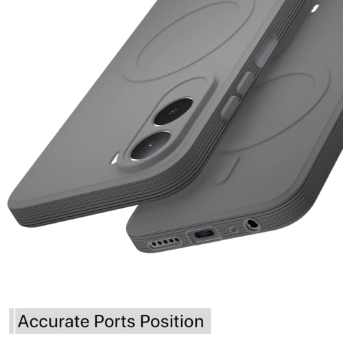 Image of Outlouders Back Cover for Redmi A7 Pro /Poco C85x 5G | Soft Matte Silicone | Slim Fit | Magnetic-Safe Logo Design (Magnetic-Safe Not Compatible) | Shockproof | Camera Protection Bumper Case (Grey)