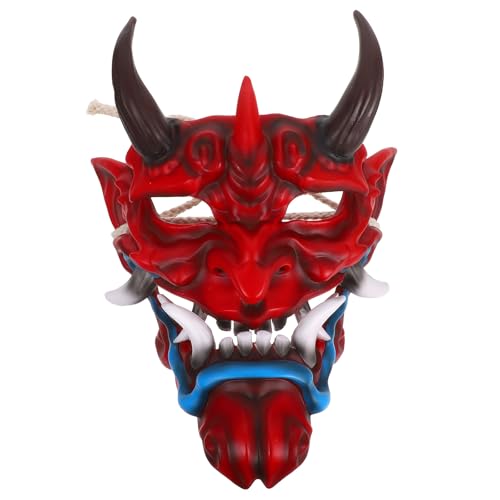 Masque démon japonais effrayant adulte pour cosplay et Halloween