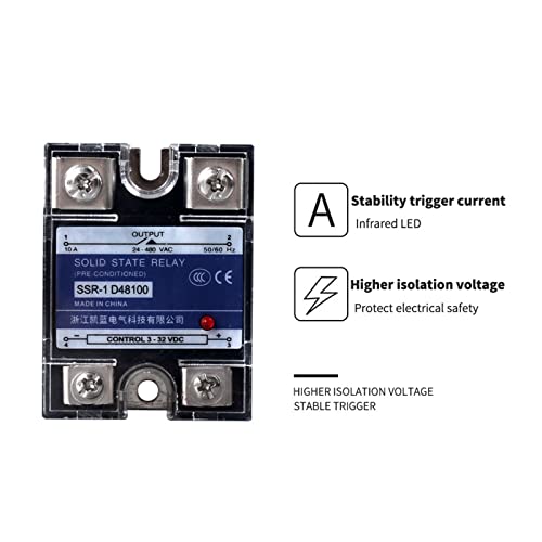 Relais statique monophasé 40DA commande AC 40a pour automatisation industrielle - 4