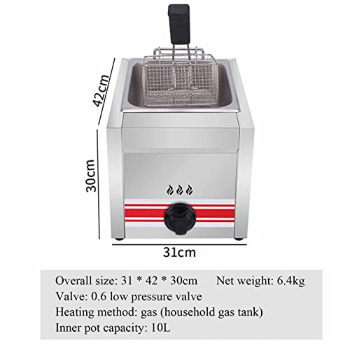 Freidora comercial de gas multifunción para restauración y cocina con doble tanque 8