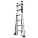 Little Giant Ladders Velocity 26-Ft Folding Multi-Position Ladder, Aluminum, 300 lb Load Capacity, Type 1A Extra Heavy Duty, 26-Ft Reach, with Ratchet Levelers and Wheels (15426-801)