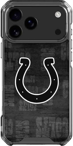 Skinit Clear Phone Case Compatible with iPhone 17 Pro Max - Officially Licensed NFL Indianapolis Colts Black & White Design