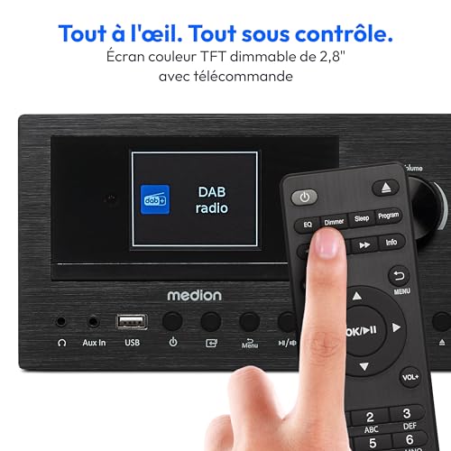 Mini Chaîne HiFi MEDION Radio Internet DABFM Lecteur CD 2x15W RMS - vue 6