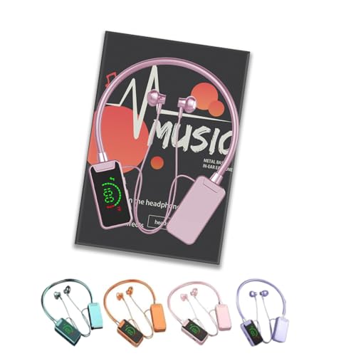 Genérico Foihletpath Sports Karaoke Bluetooth Earphones,Wireless Sound Card Live Streaming Earphone, Bluetooth Neck-Hanging Earbud Headset, Live Broadcasting Audio Earbud (Pink)