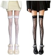 クロスアーチレースリボンオーバーニー黒×白 Moi-meme-Moitie クロスアーチレースリボンオーバーニー 黒×白