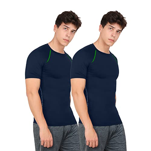 Image of WMX Men's Compression Shirts Athletic Short Sleeve Quick Dry Base-Layer Workout Running T-Shirt Sports Active Fitted Tops