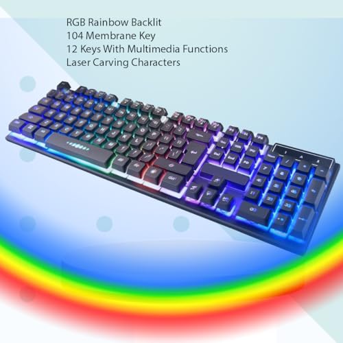 Gaming Mouse & Keyboard Combo, Wired Keyboard and Mouse with RGB Lights - Image 3