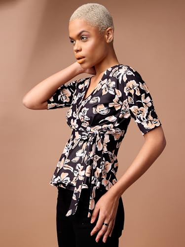 Image of PURVAJA Women's Polyester Floral Relaxed Fit Shirt