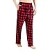 JTPW Men's 100% Cotton Flannel Sleep Pajama Pants With Pockets, Black Red Check, Size: L
