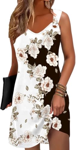 Image of ETCYY Summer Dresses for Women 2026 Vacation Beach Cover Ups Swimsuit Sleeveless Sundresses Casual Loose Tank Sun Dresses