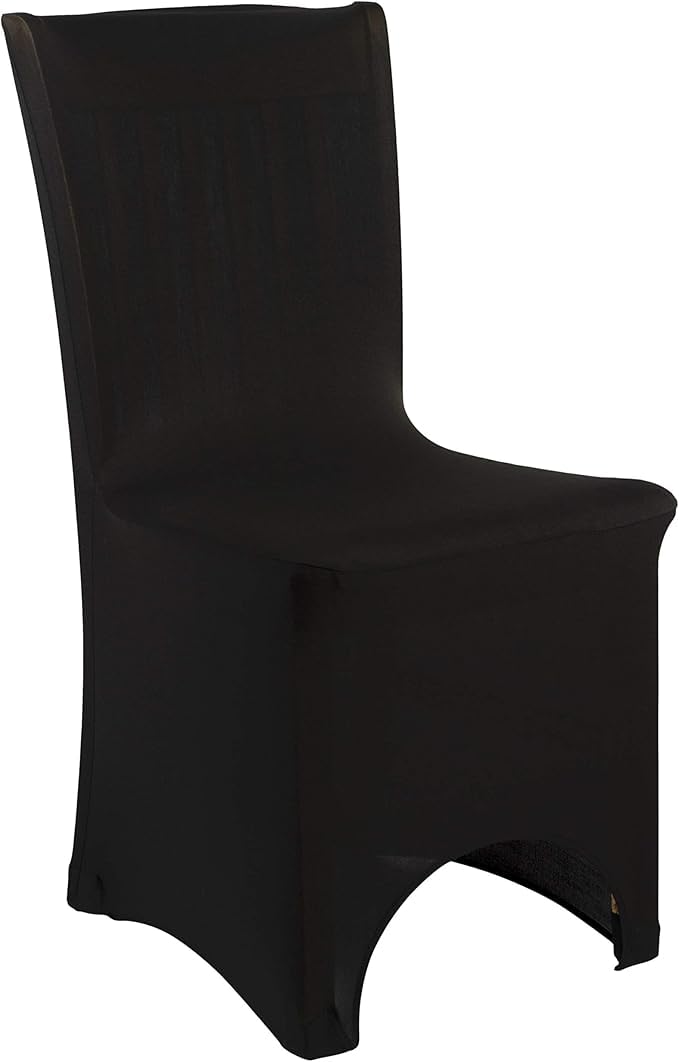 WedDecor Spandex Black Chair Cover Stretch Fabric Removable Washable Protective Chair Slipcovers For Weddings Banquets Ceremony Hotel Dining Parties Decor, 10pcs — image 1