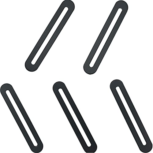Placa Union Soportes Planos Ajustables Plana Pletinas De Acero - 5pcs Planos Conector de madera 110x19x2.8mm Corner Brace con agujero ranurado para la reparación de fijación de madera, muebles(Negro)